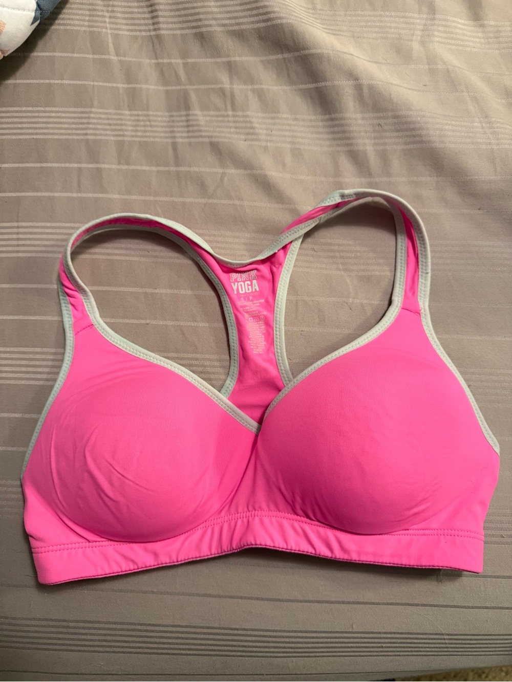 PINK Victoria's Secret Hot Pink Yoga Padded Racerback Bra